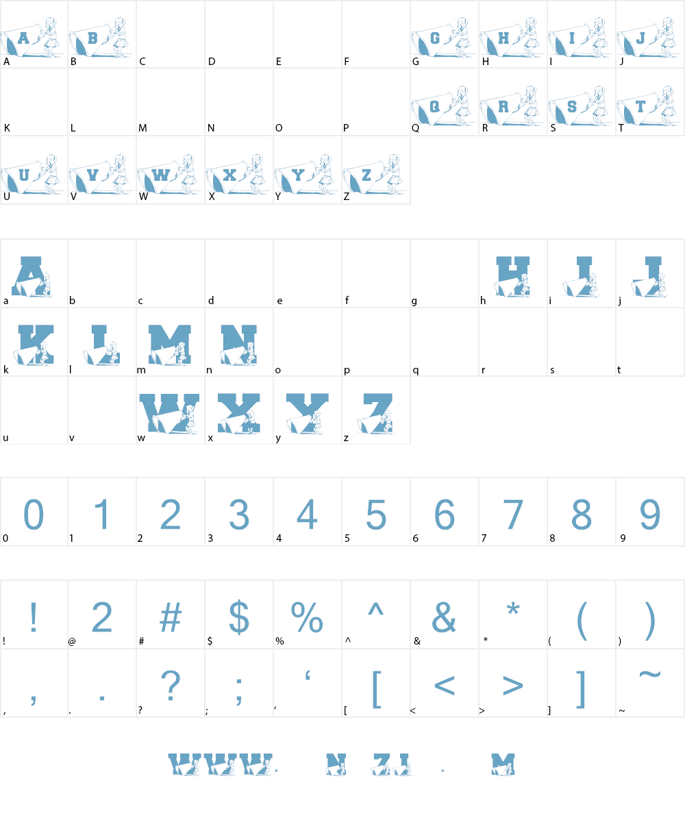 LMS New Cheerleader Font Character